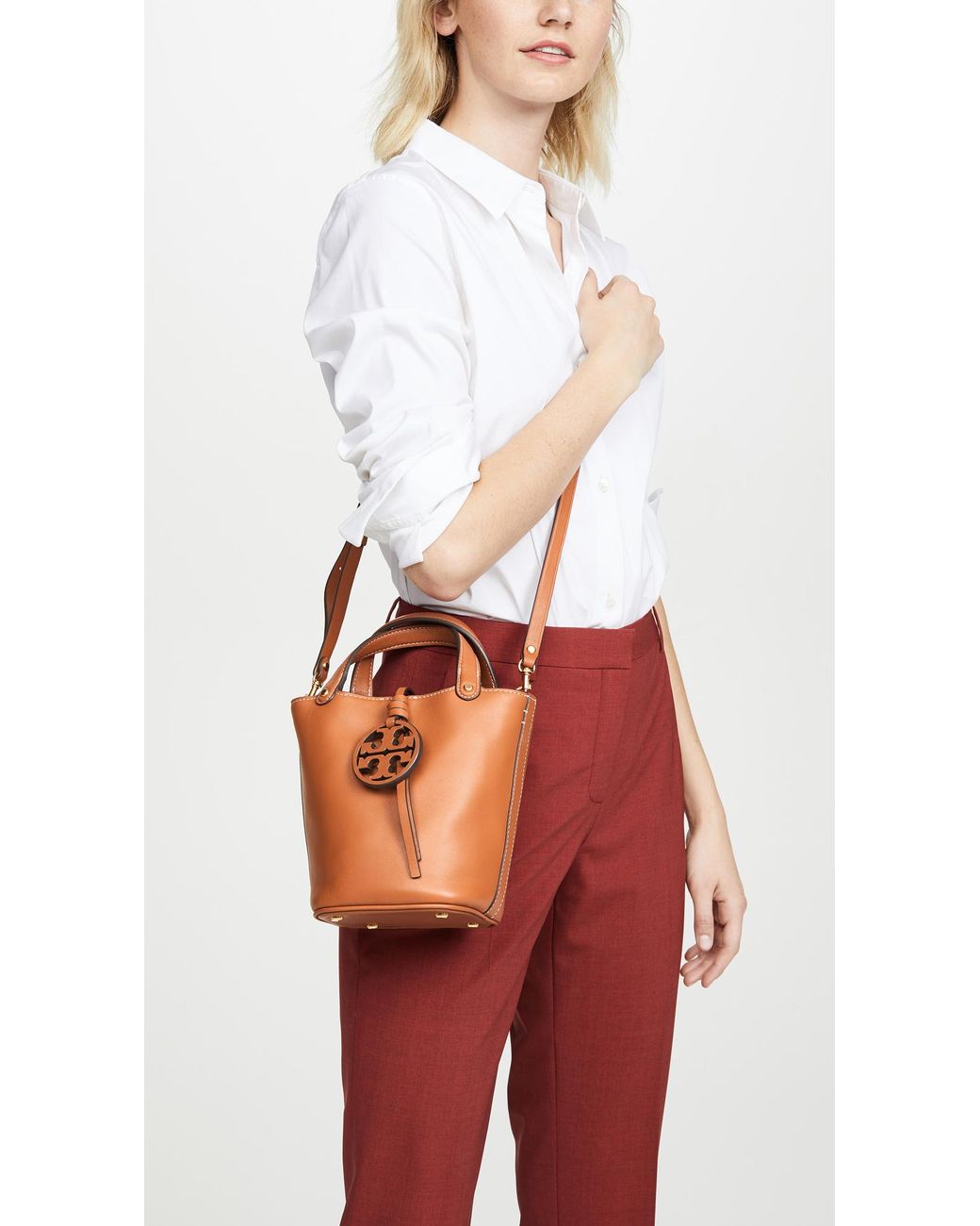 Tory Burch Miller Mini Bucket Bag | Lyst