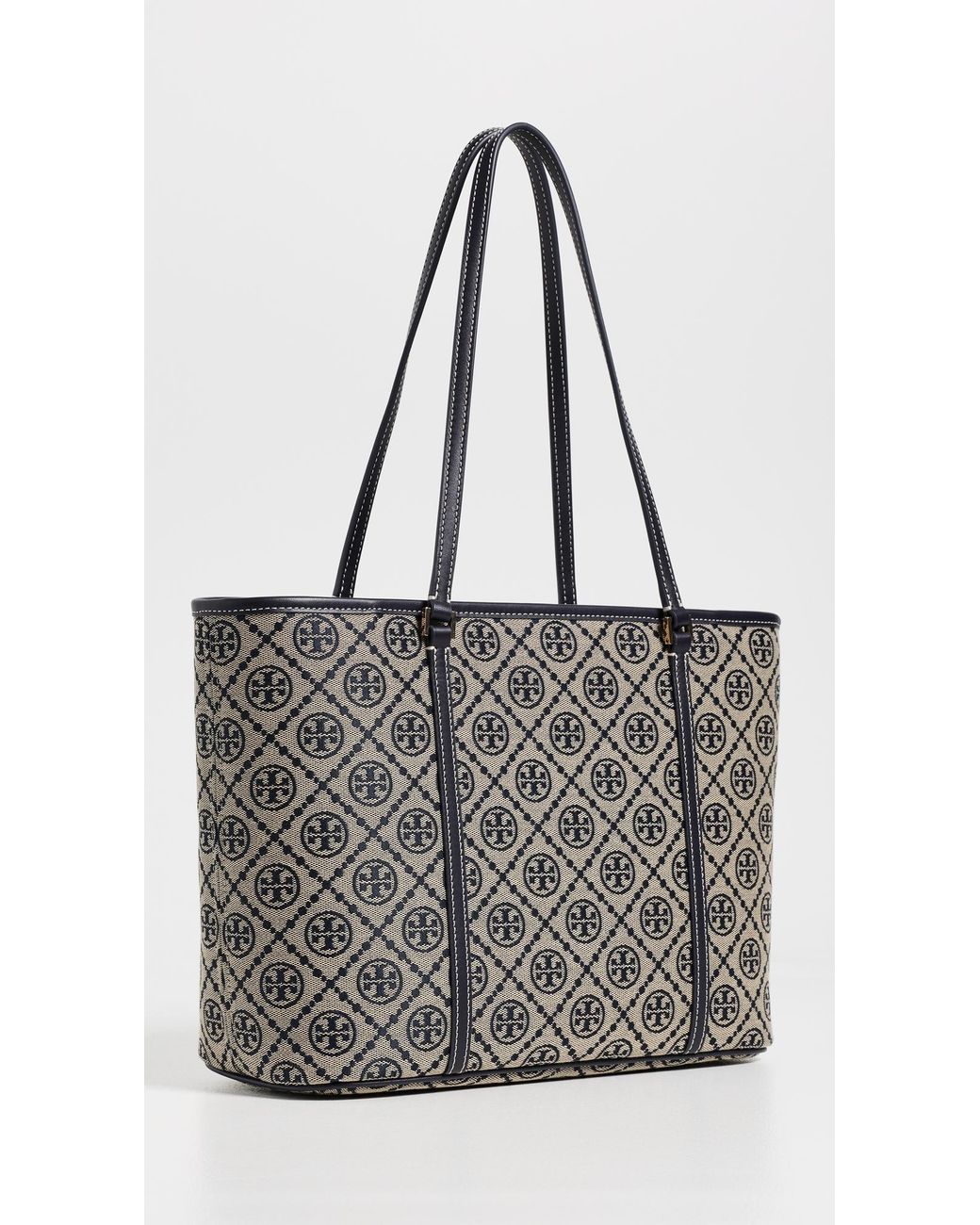 Tory Burch Black T Monogram Small Zip Tote
