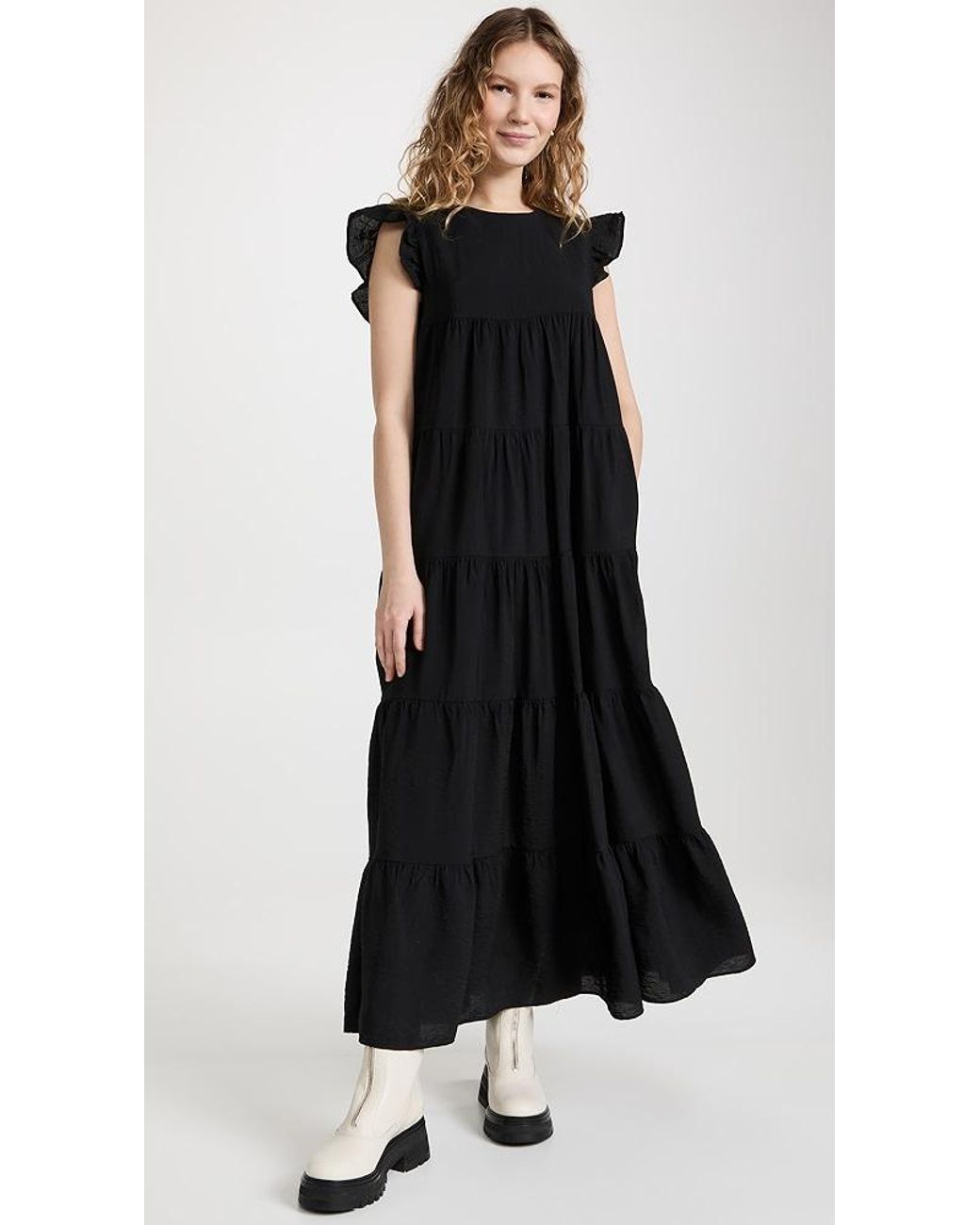 English Factory Tiered Maxi Dress in Black Lyst