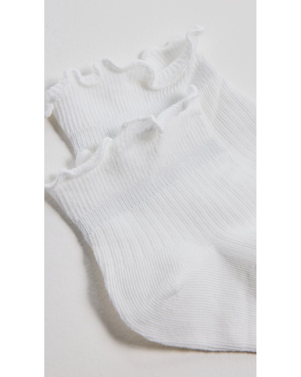 Stems Everyday Classic Ruffle Socks in White