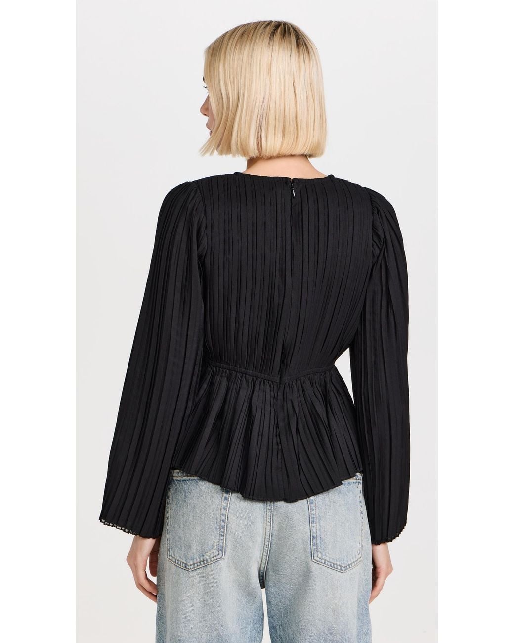 Sea Black Nomi Solid Rosette Top