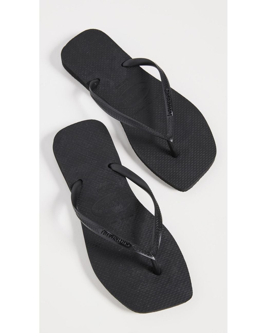 Havaianas Black Slim Square Solid Flip Flops