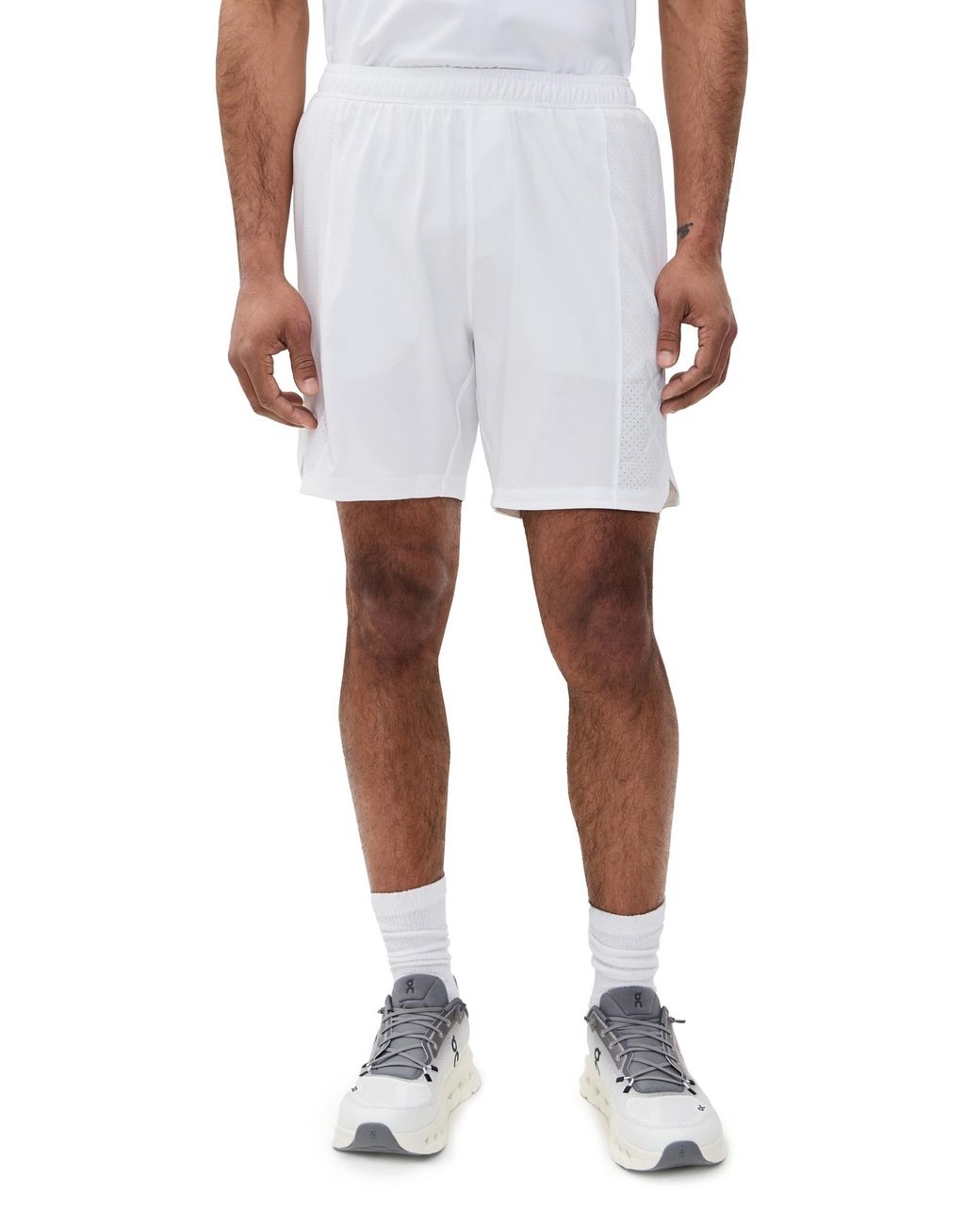 Rhone White Lined Backspin Shorts 7 for men