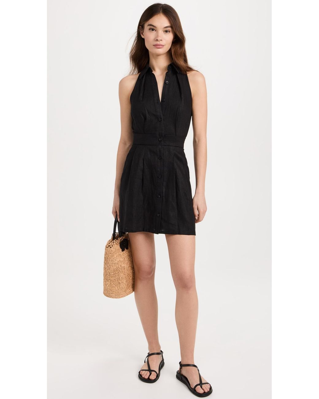 Hevron Black Domino Mini Dress