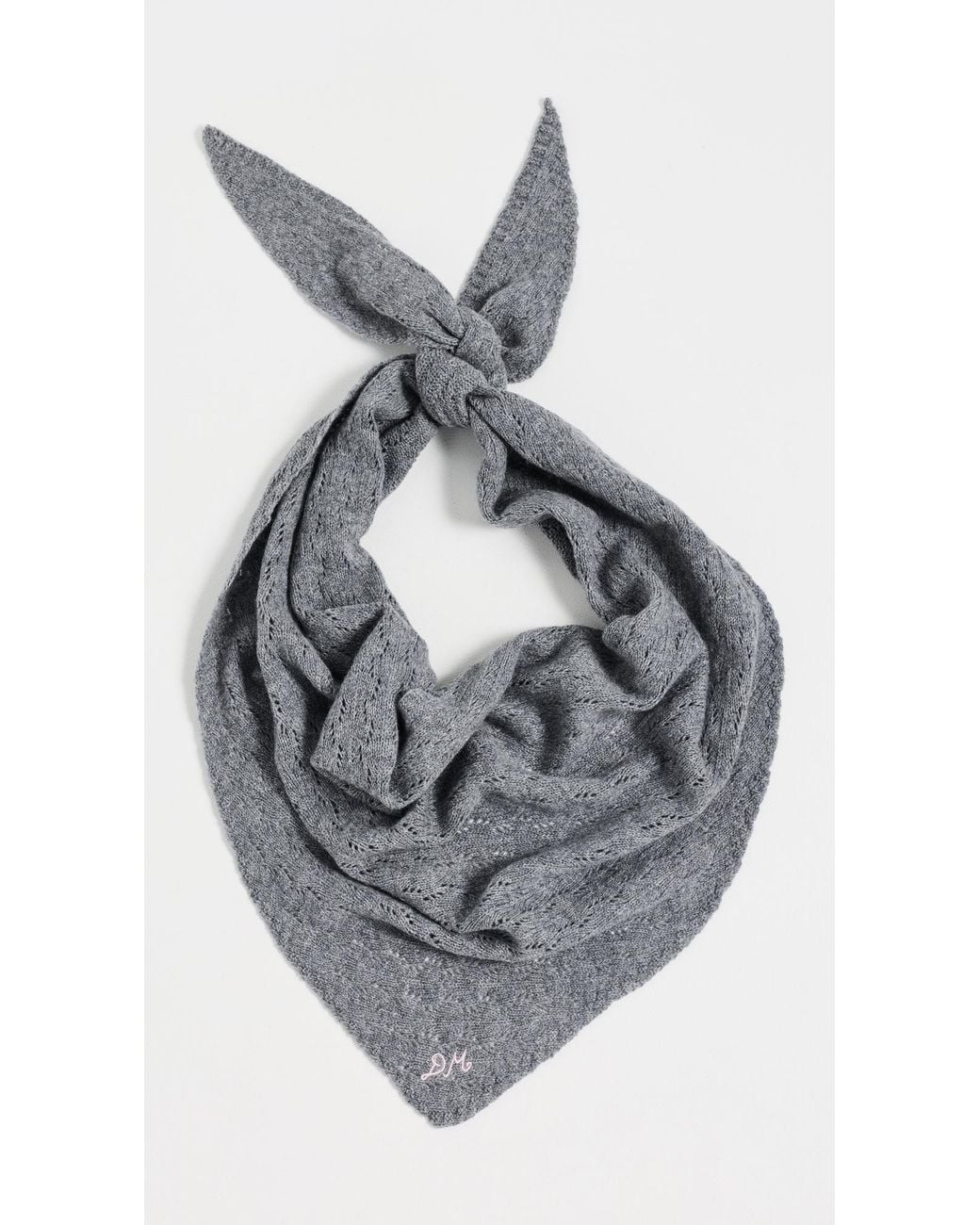 Tiangle Images Damson Madder Large Pointelle Triangle Scarf in Black | Lyst