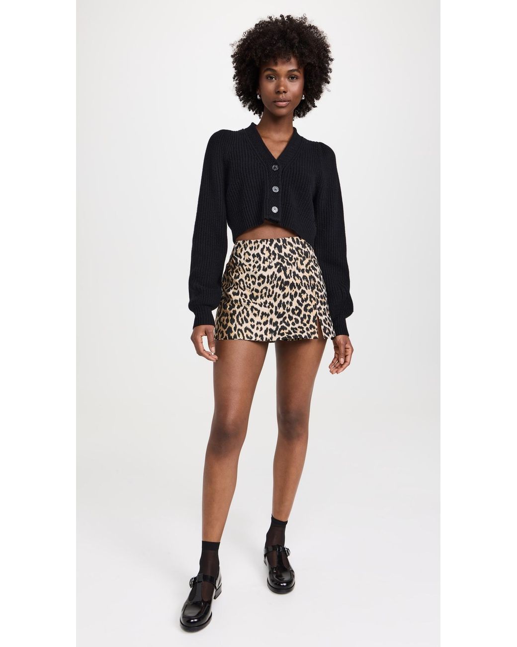 LoveShackFancy Black Avignon Crop Cardigan