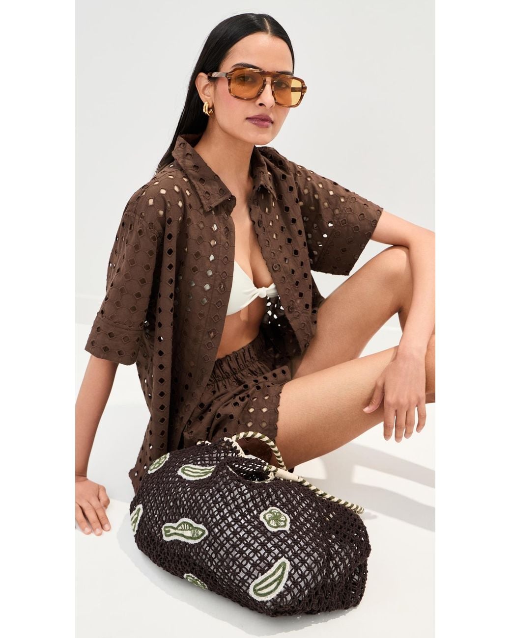 Le Bos Brown Leila Button Down Shirt