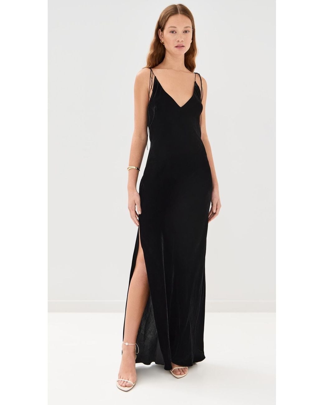 Anna October Jules Velvet Maxi Dress in Black | Lyst
