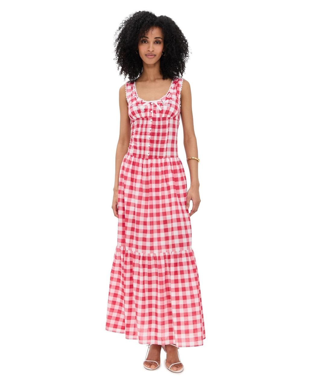 Frankie's Bikinis X Bella Hadid Southern Belle Gauze Midi Dress in Red |  Lyst