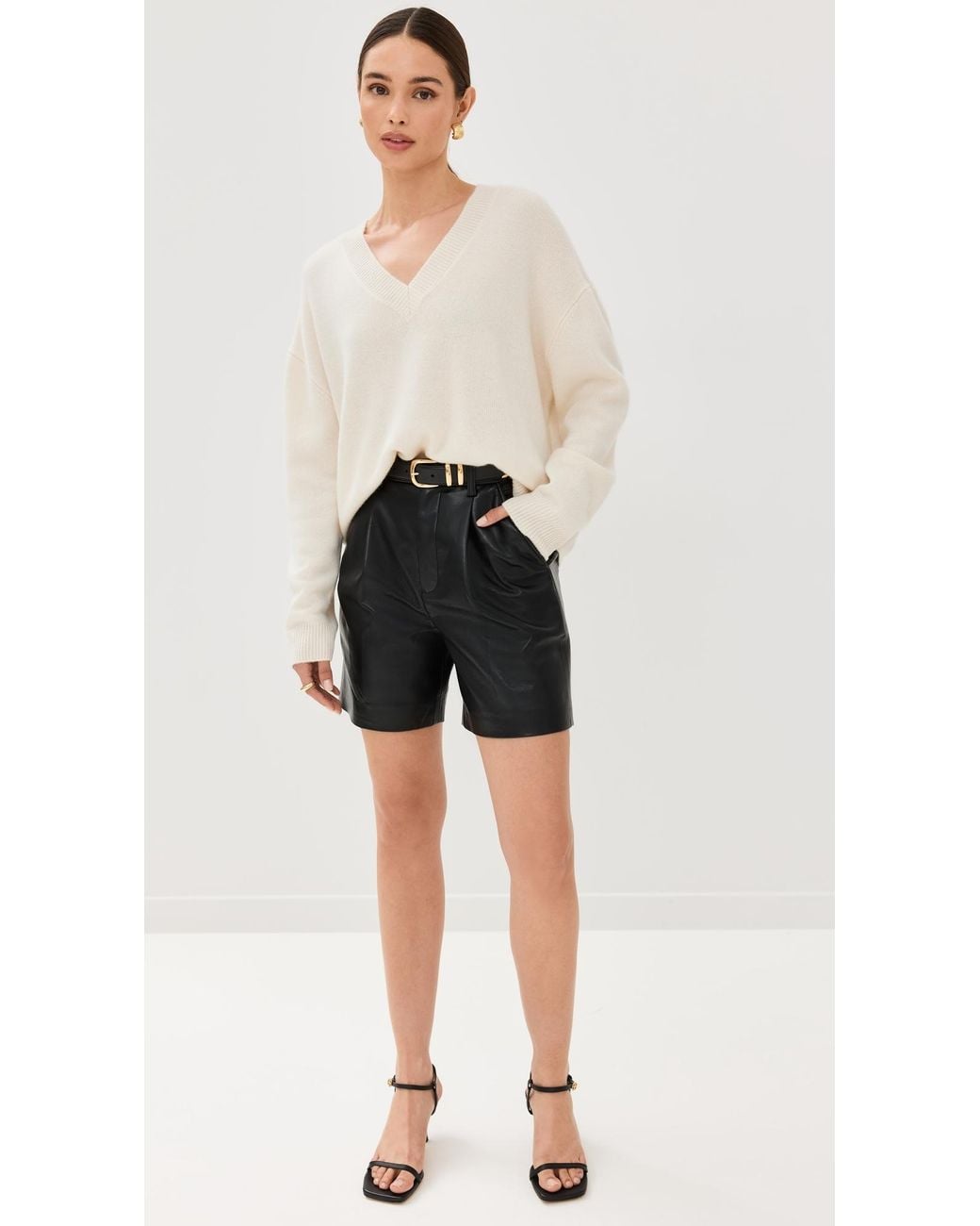 Anine Bing White Lee Cashmere Sweater