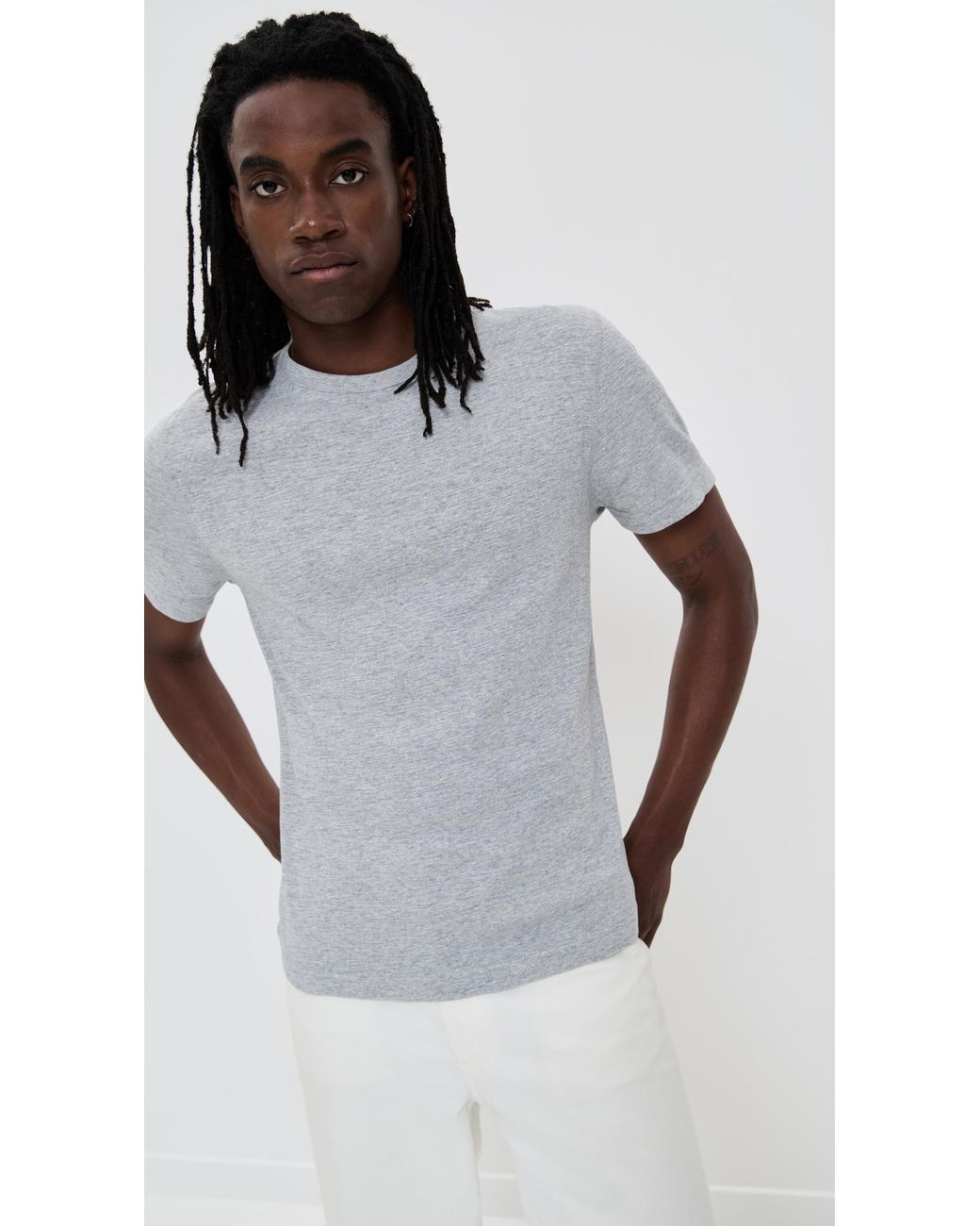 Reigning Champ Black 1X1 Slub Slim T-Shirt for men