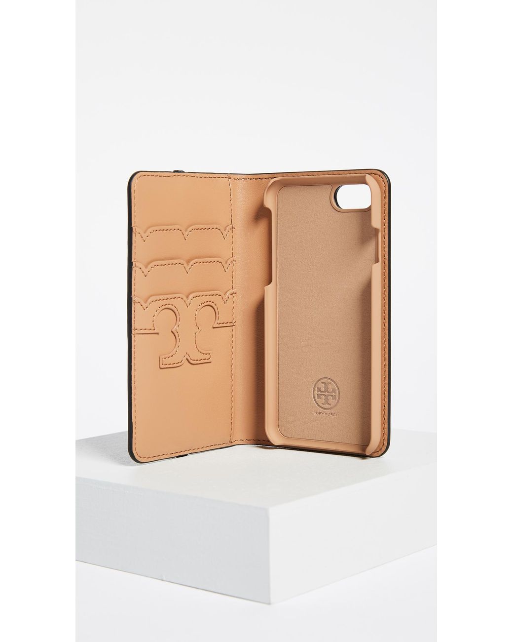 Tory Burch Parker Leather Folio Iphone 7 Case in Black | Lyst