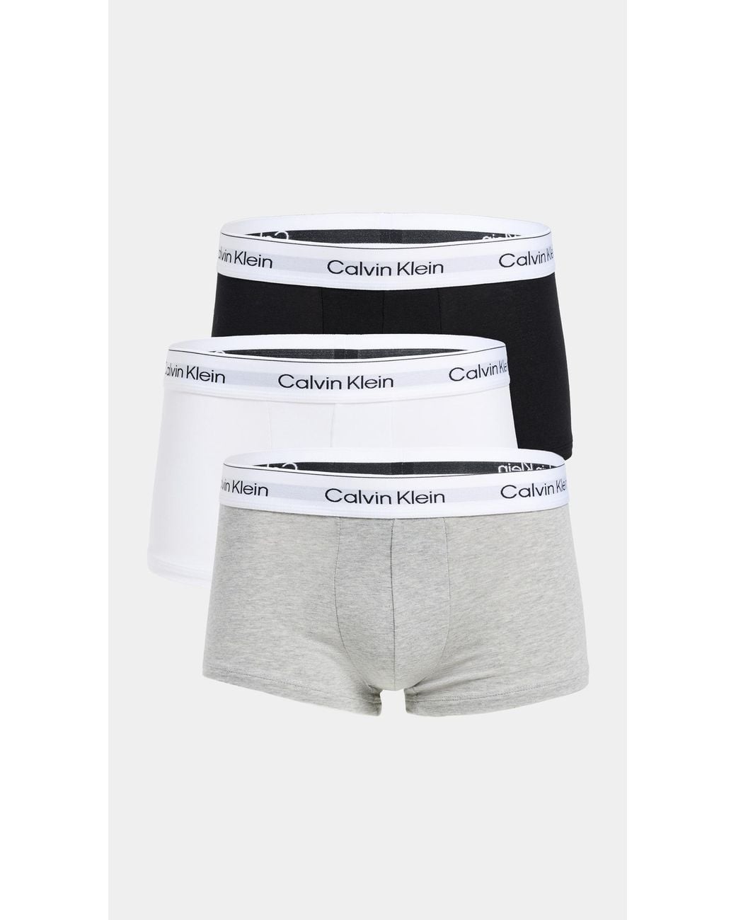 Calvin Klein White Icon Cotton Stretch 3 Pack Low Rise Trunks for men