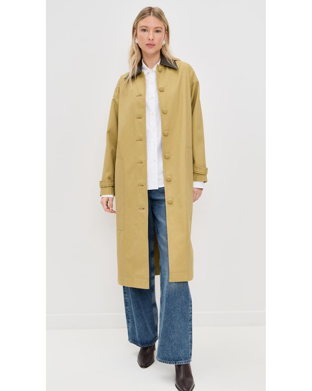 Le Bos Green Karla Long Oversized Utility Barn Jacket