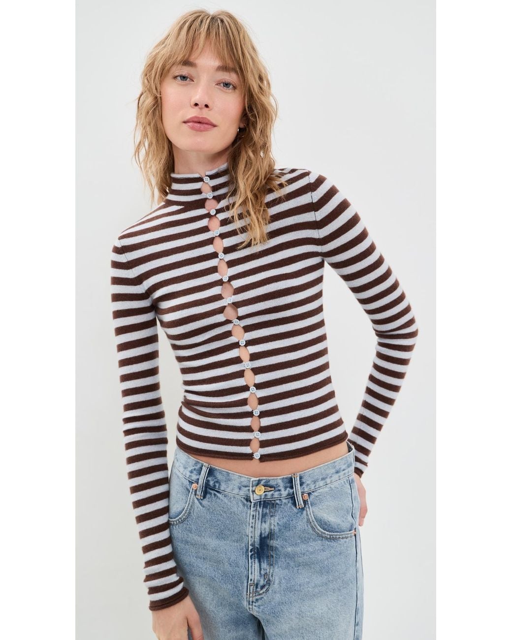 GUIZIO Black Fitted Knit Crew Neck