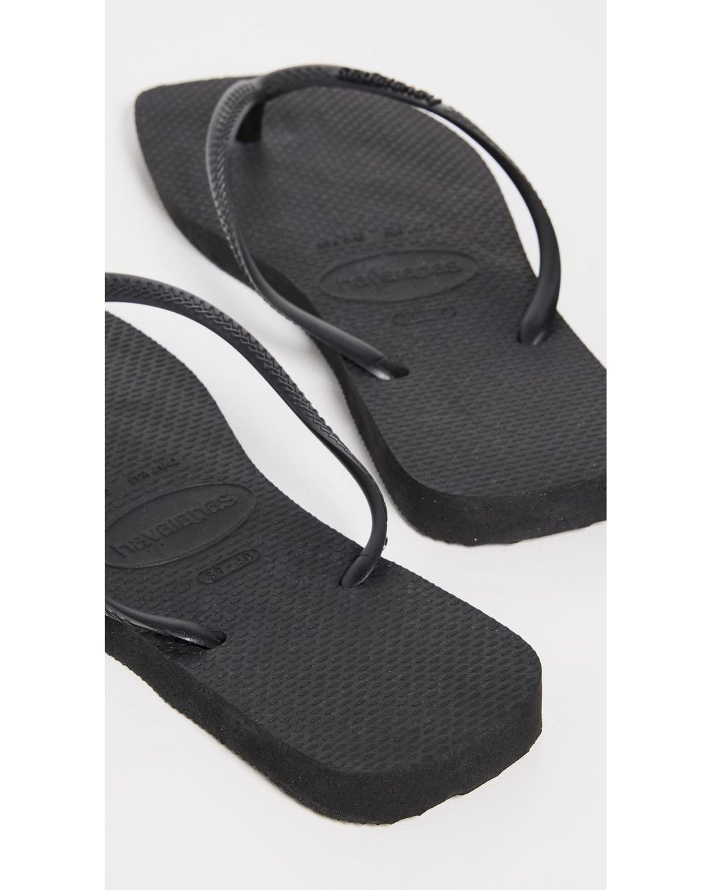 Havaianas Black Slim Square Solid Flip Flops