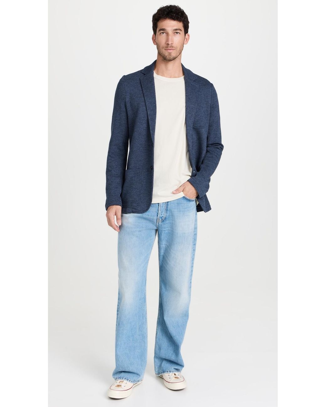 Faherty Brand Blue Inlet Knit Blazer for men