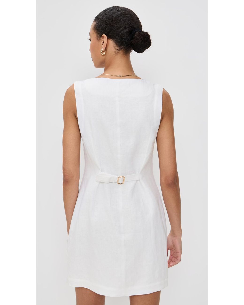 Posse White Emma Button Down Mini Dress