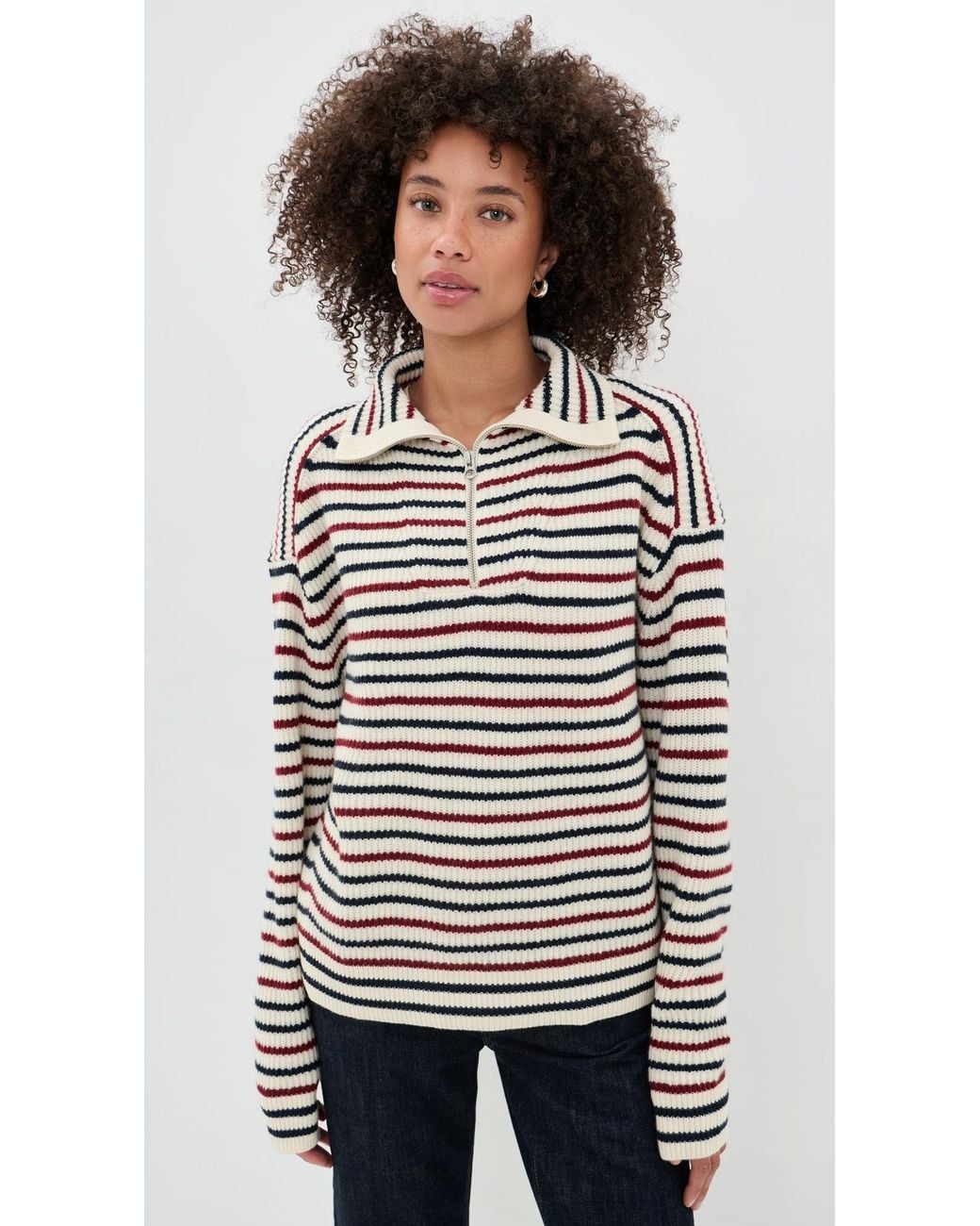 Rag & Bone Black Georgie Half Zip Sweater