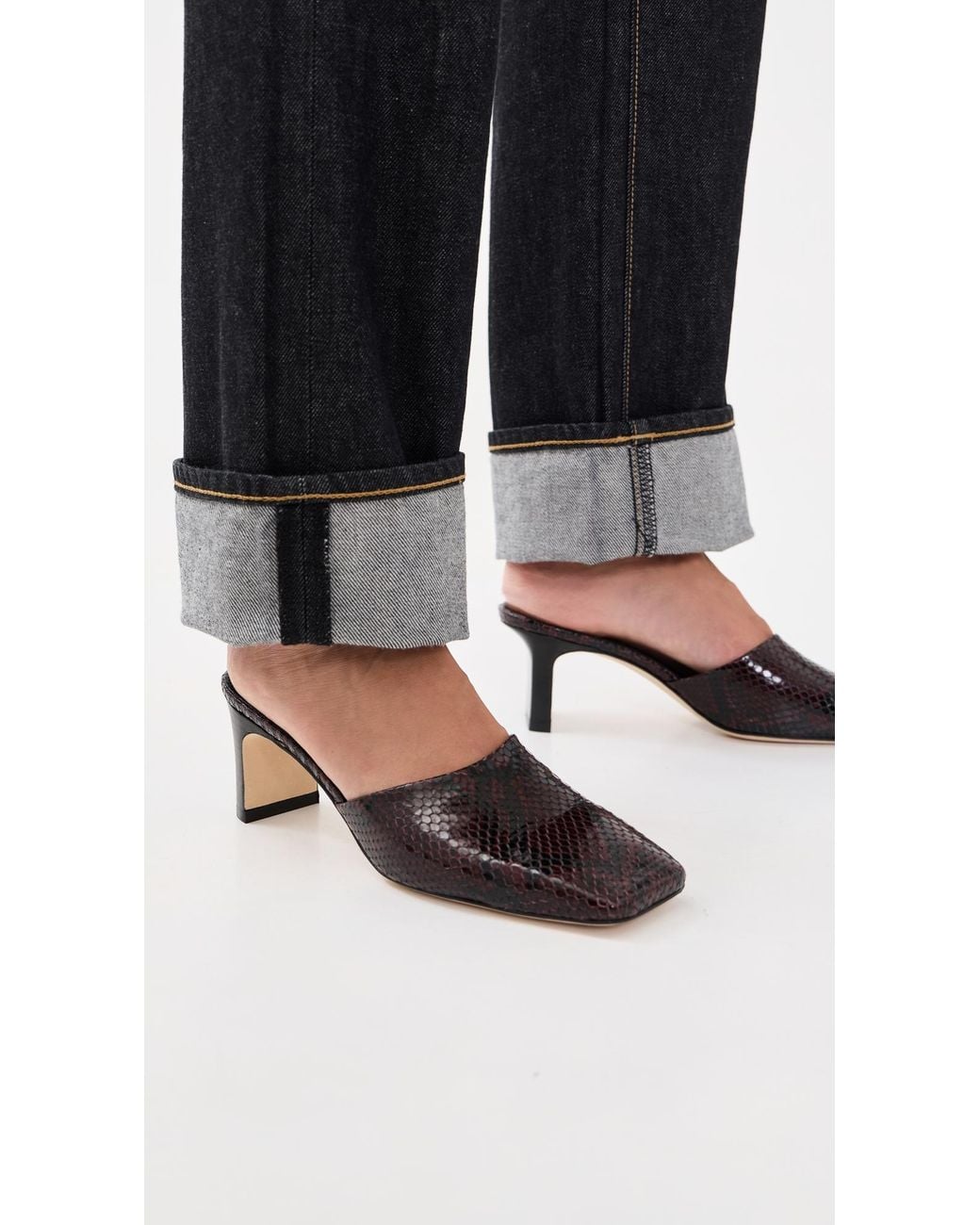 Aeyde Black Blithe Snake Print Pumps