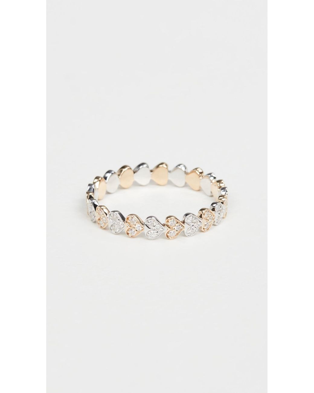 Sydney Evan White 14K Tiny Heart Eternity Diamond Ring