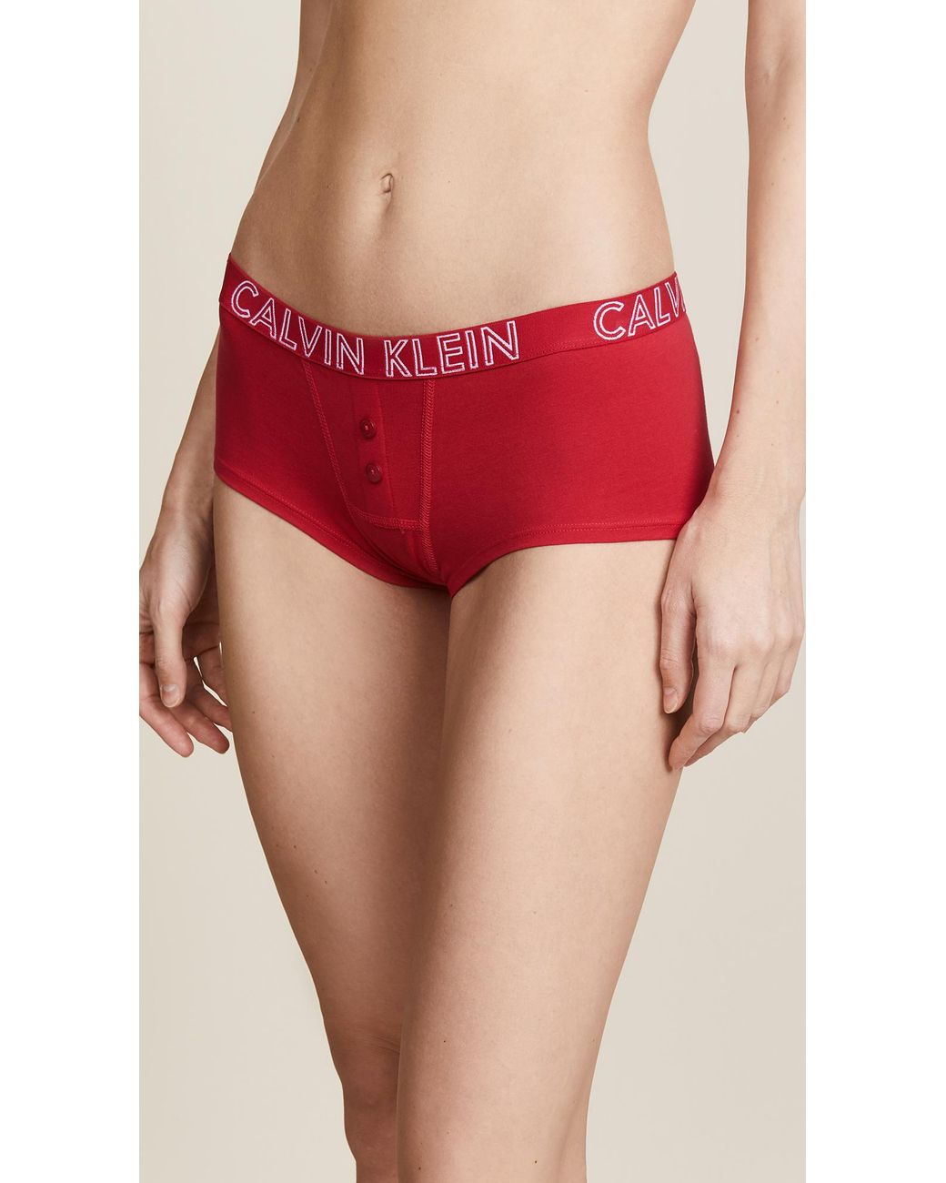 Calvin Klein Ultimate Cotton Boy Shorts in Red