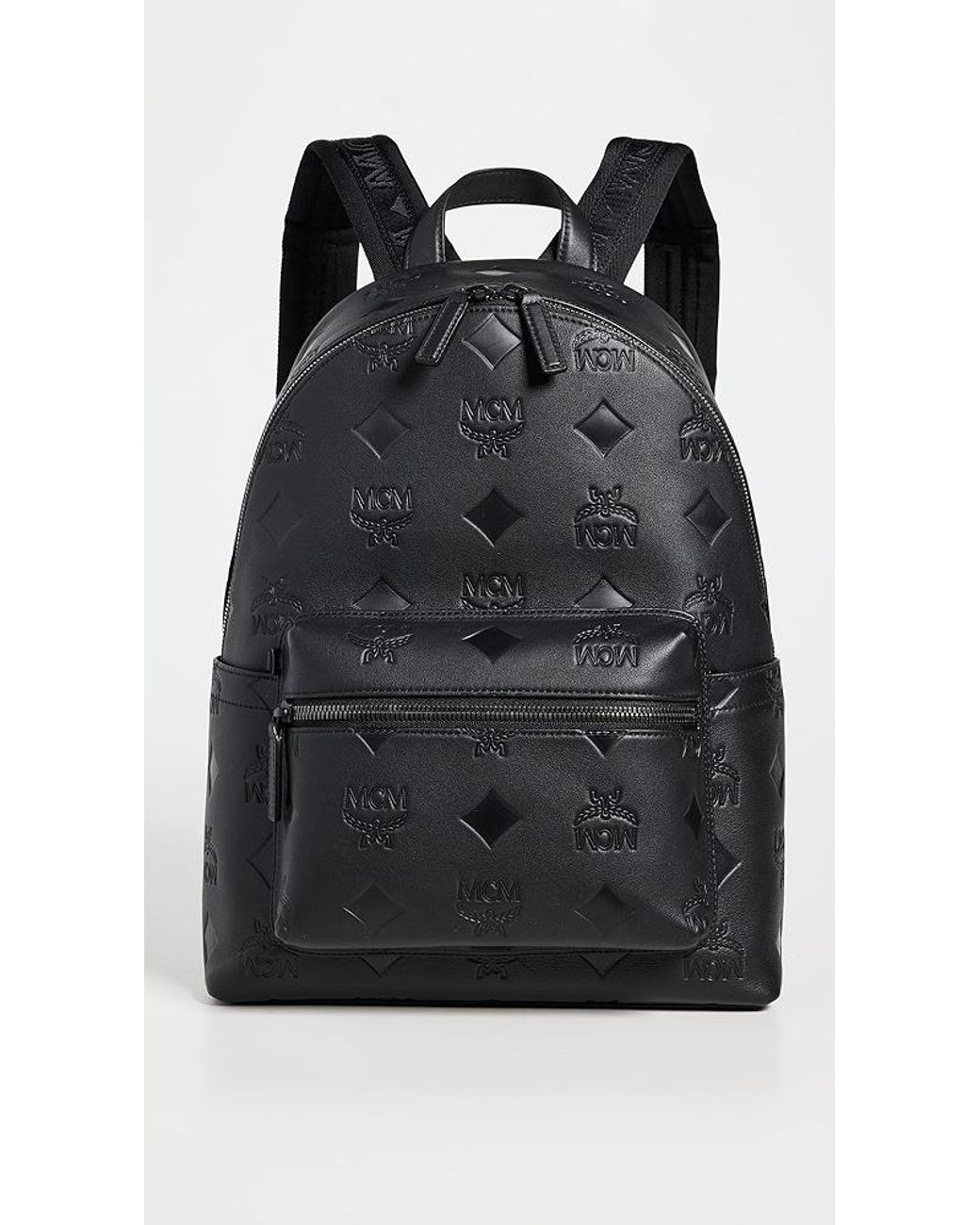 MCM Stark Medium Leather Backpack in Black for Men Lyst