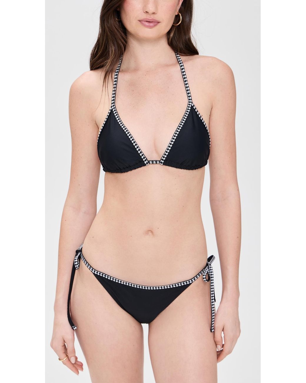 Lemlem Black Lena Triangle Bikini Top