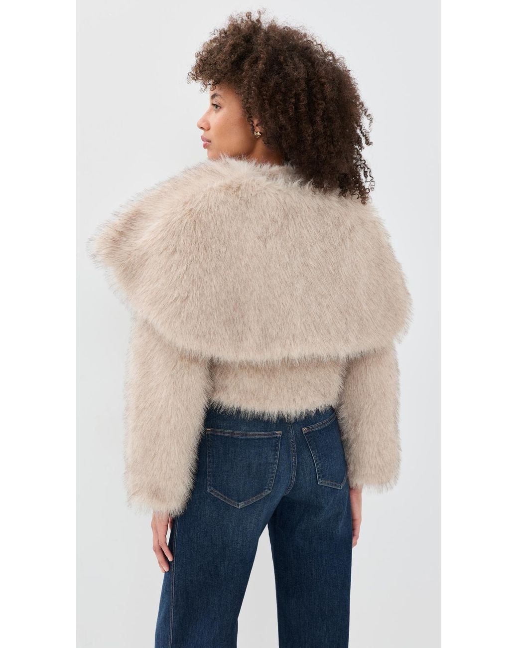 House Of Sunny Gaia Faux Fur Jacket in Blue | Lyst