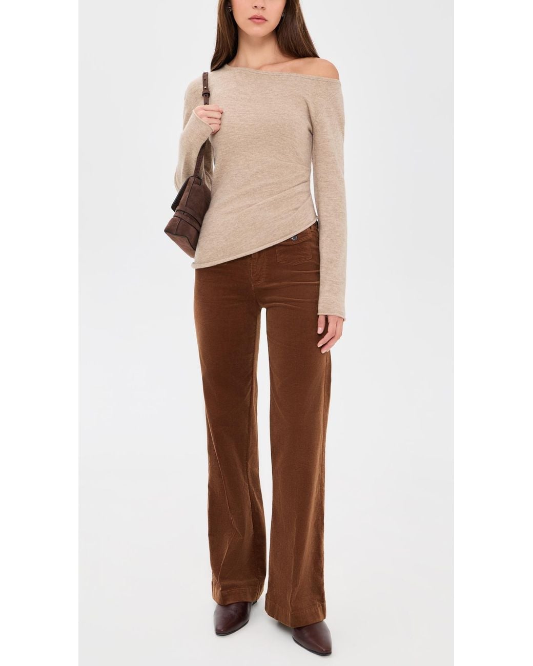 PAIGE Mini Patch Pockets Leenah Corduroy Pants 32 in Brown | Lyst