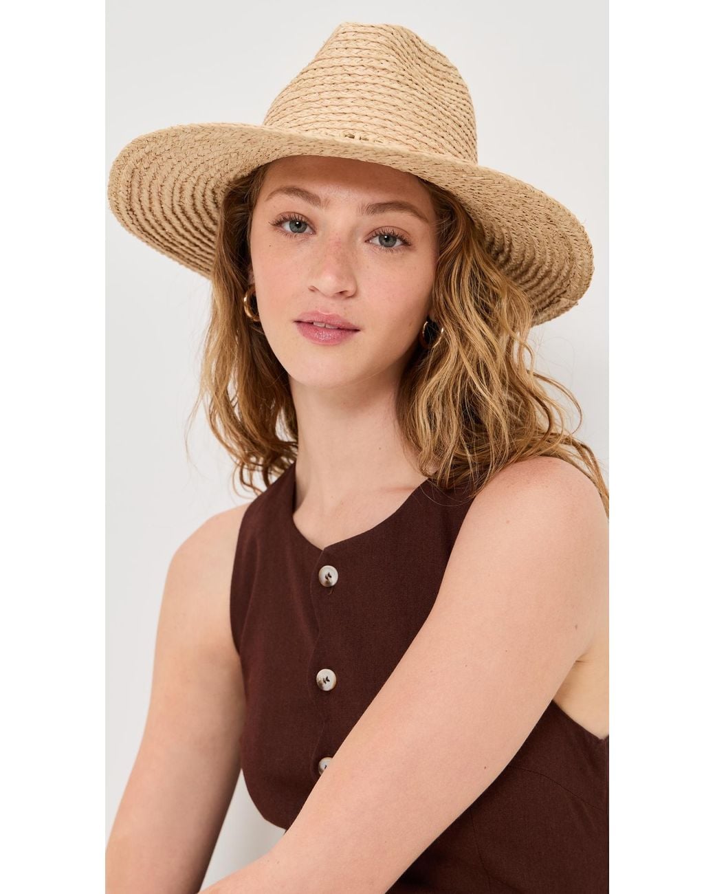 Hat Attack White Raffia Braid Continental Hat