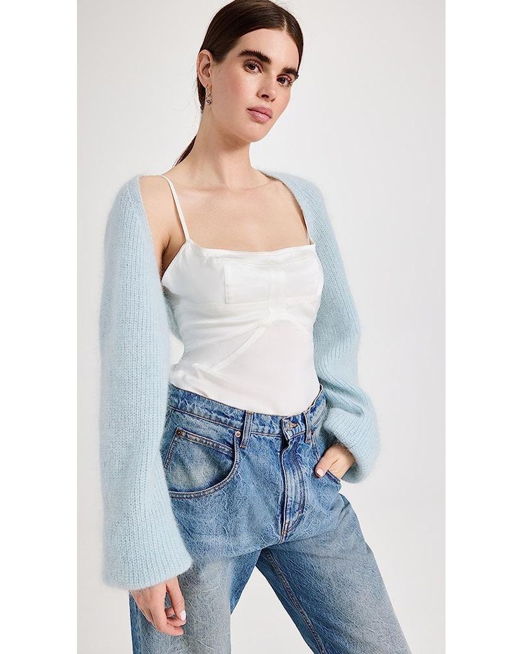 Marc Jacobs Mohair Bolero Cardigan in White Lyst