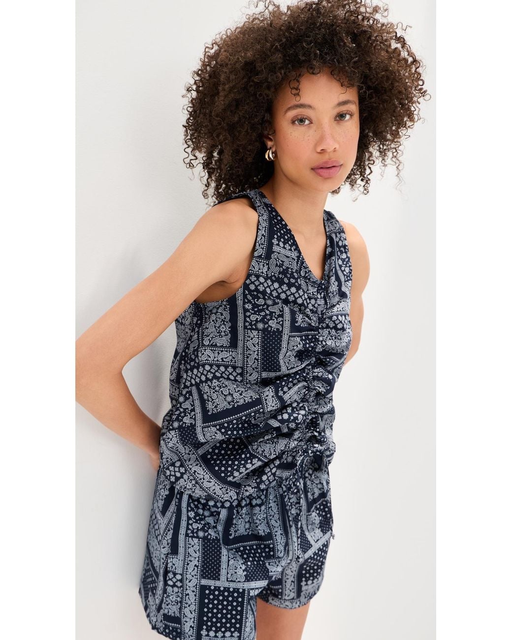 Le Bos Blue Fallon Sleevless Top