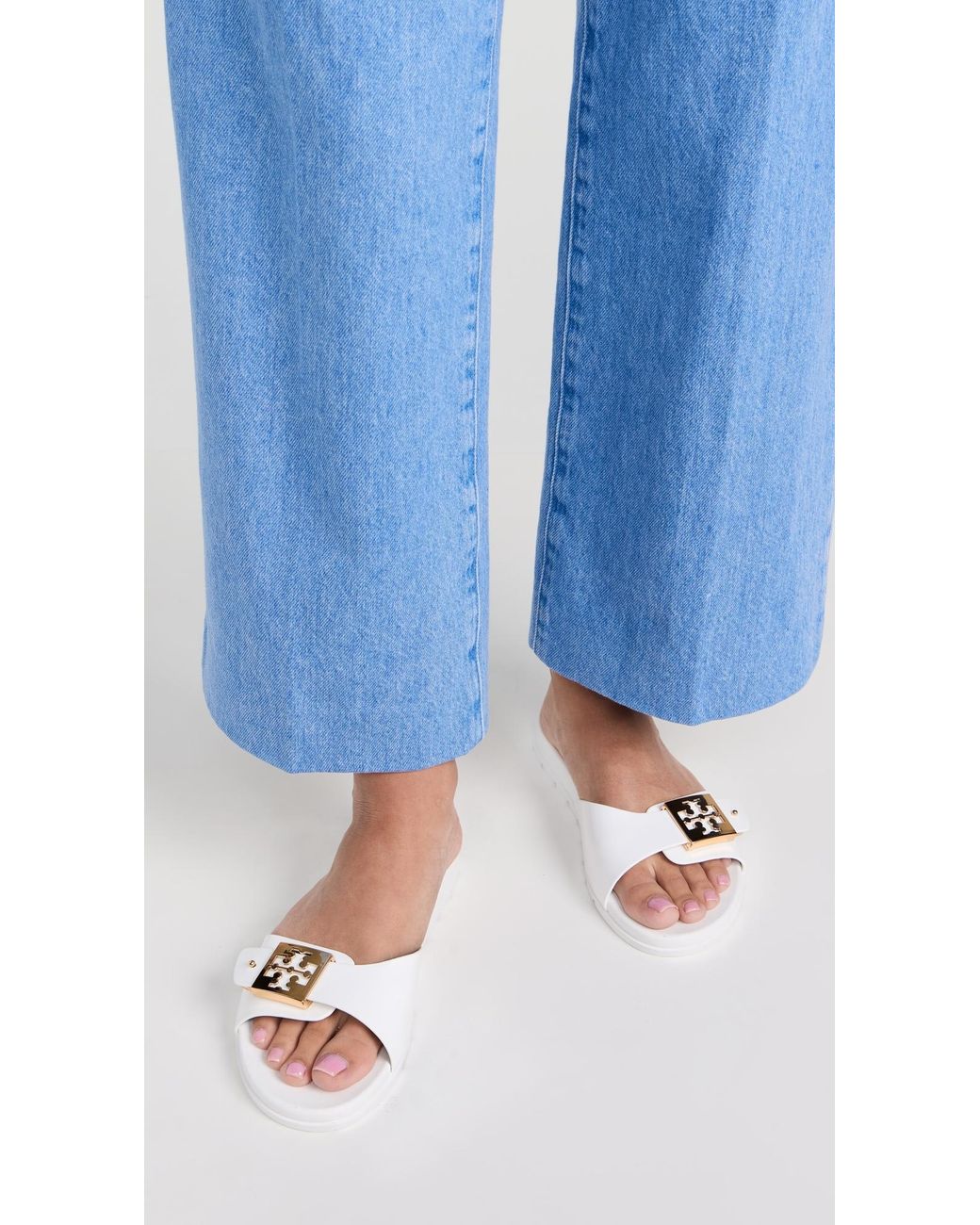 Tory Burch Multicolor Buckle Slides