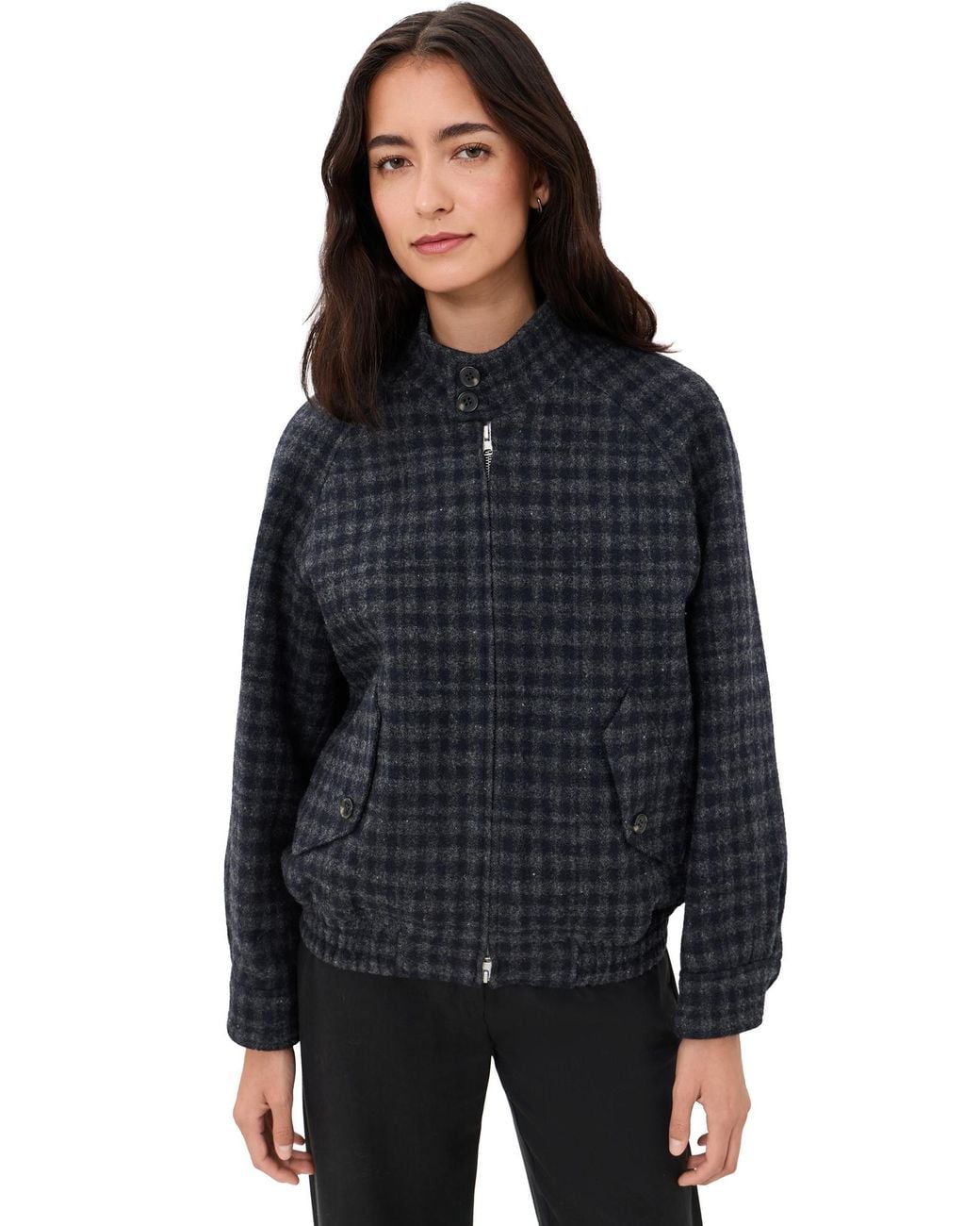 DUNST Black Harrington Quilted Wool Jacket
