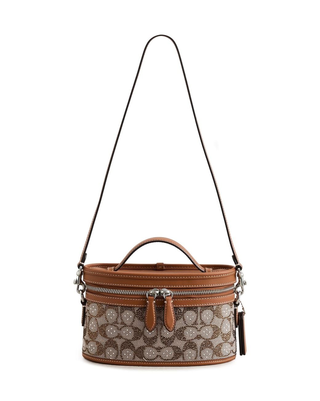 COACH Crystal Signature Jacquard Trail Bag in Brown | Lyst Canada