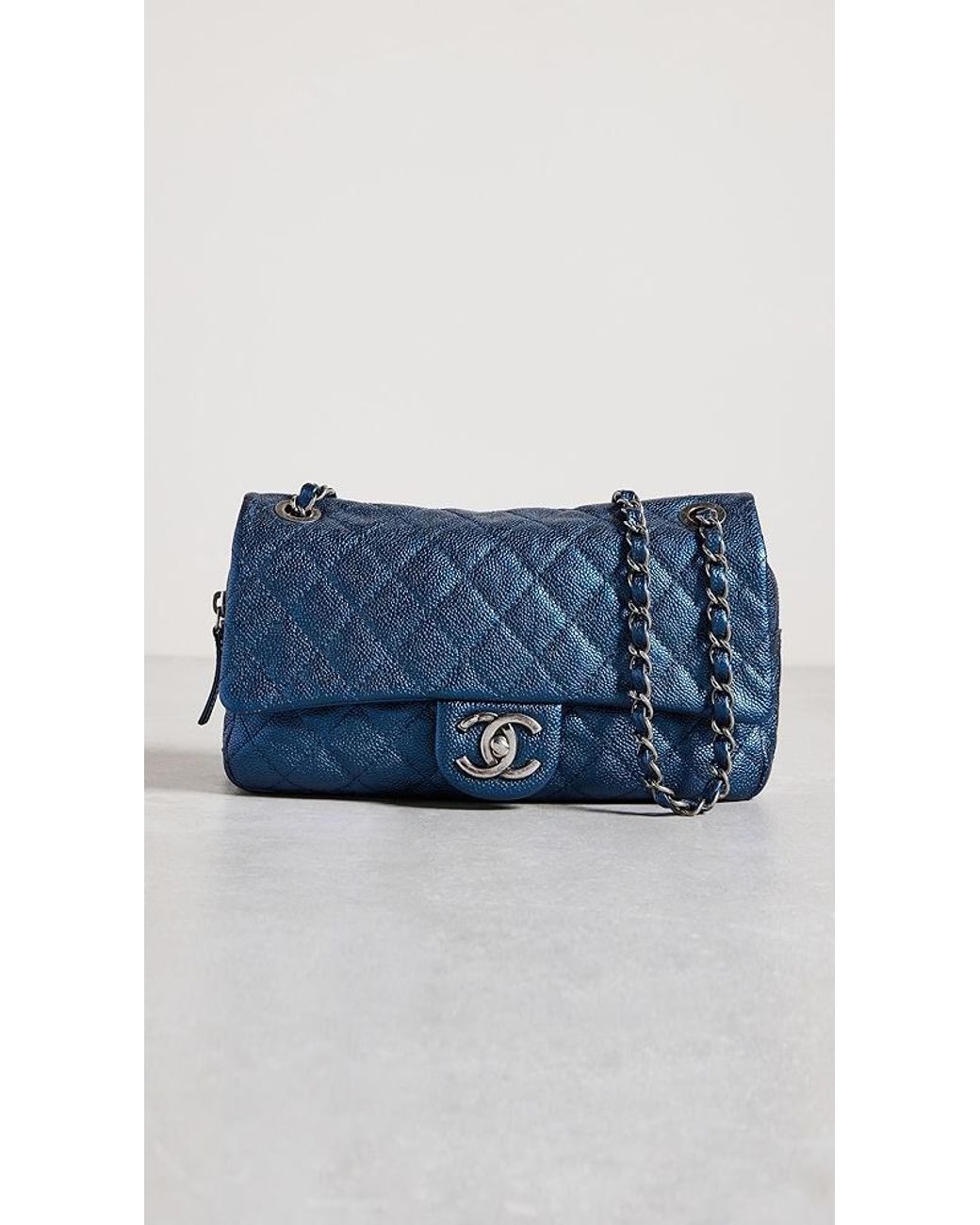 What Goes Around Comes Around Chanel Blue Caviar Easy Flap M Bag