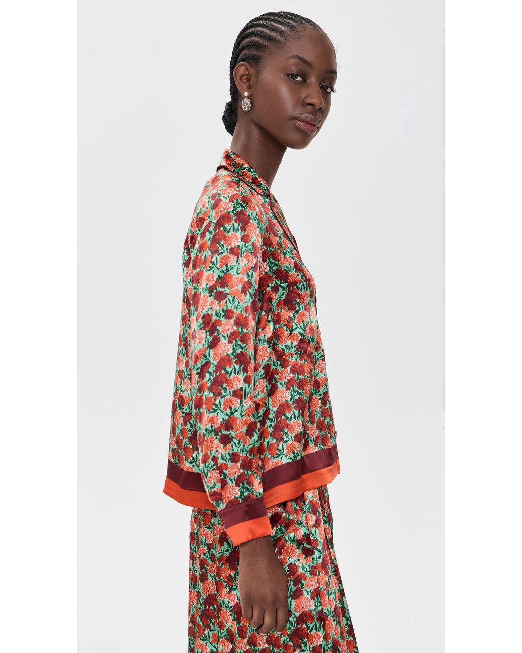 Hunter Bell Red Roxy Silk Top