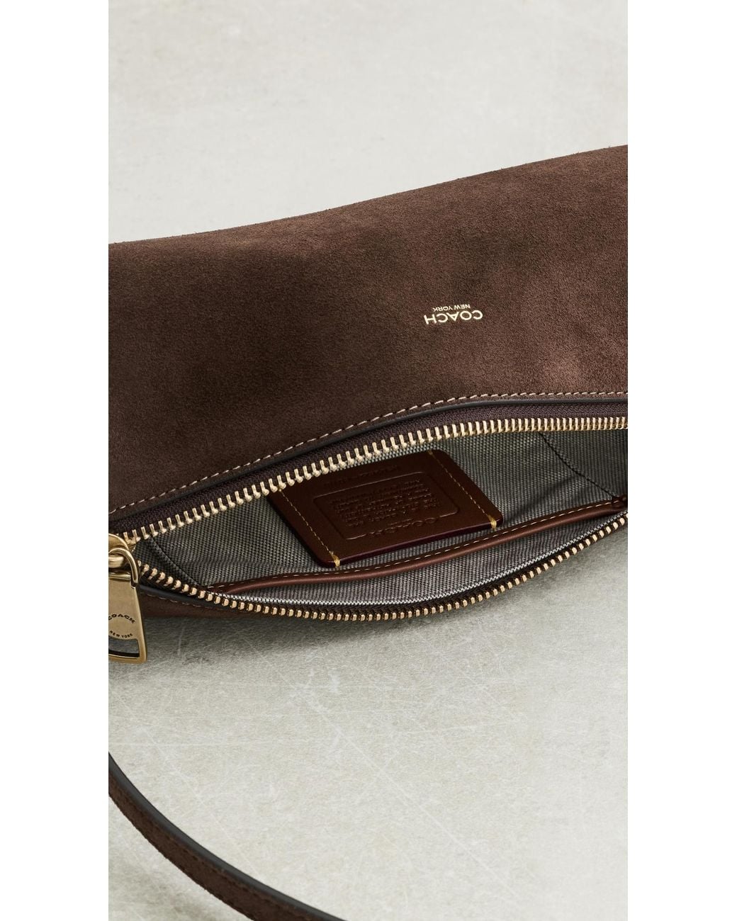 COACH Brown Suede Barrel Bag