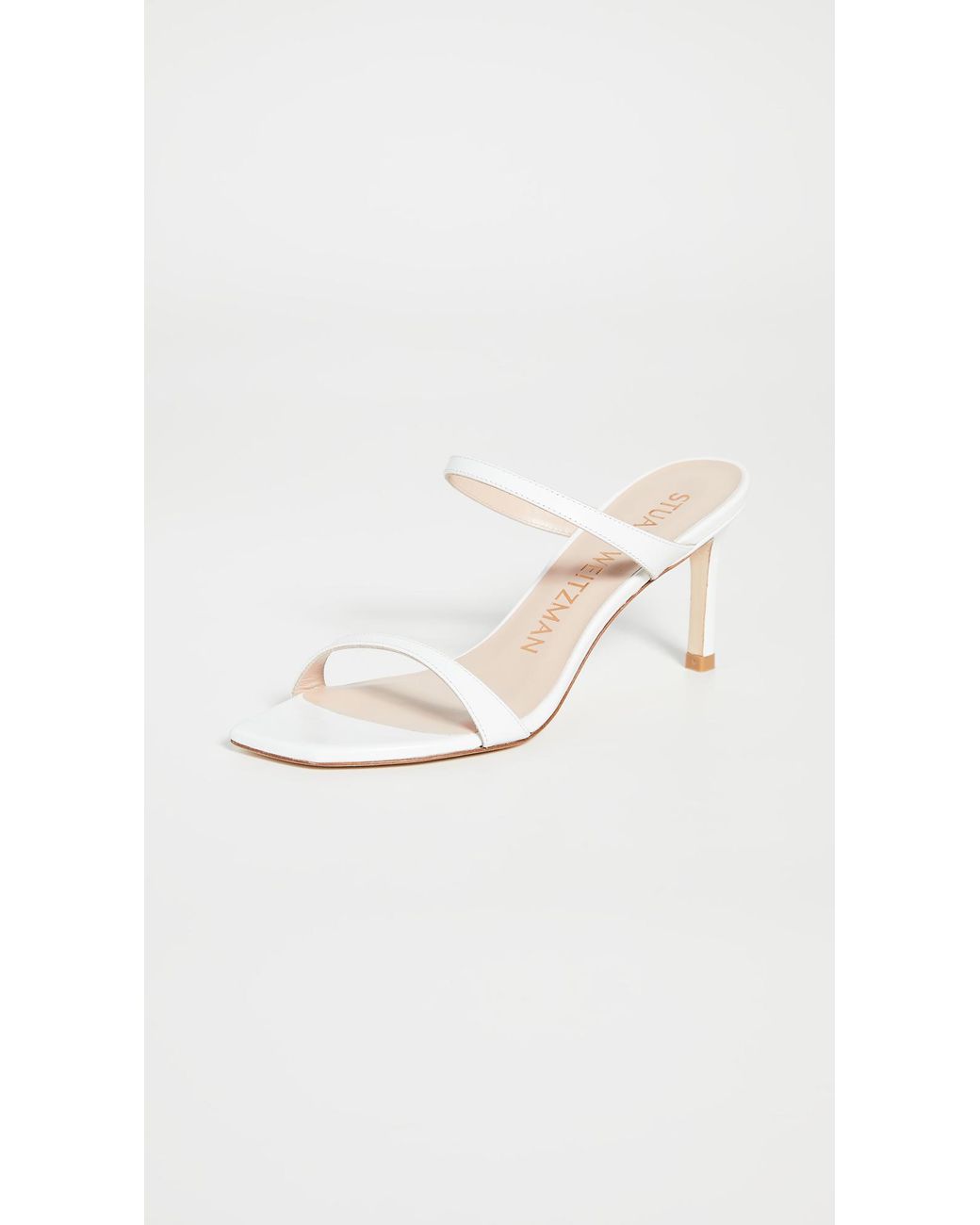 Stuart Weitzman Aleena Slides 75mm in White Lyst