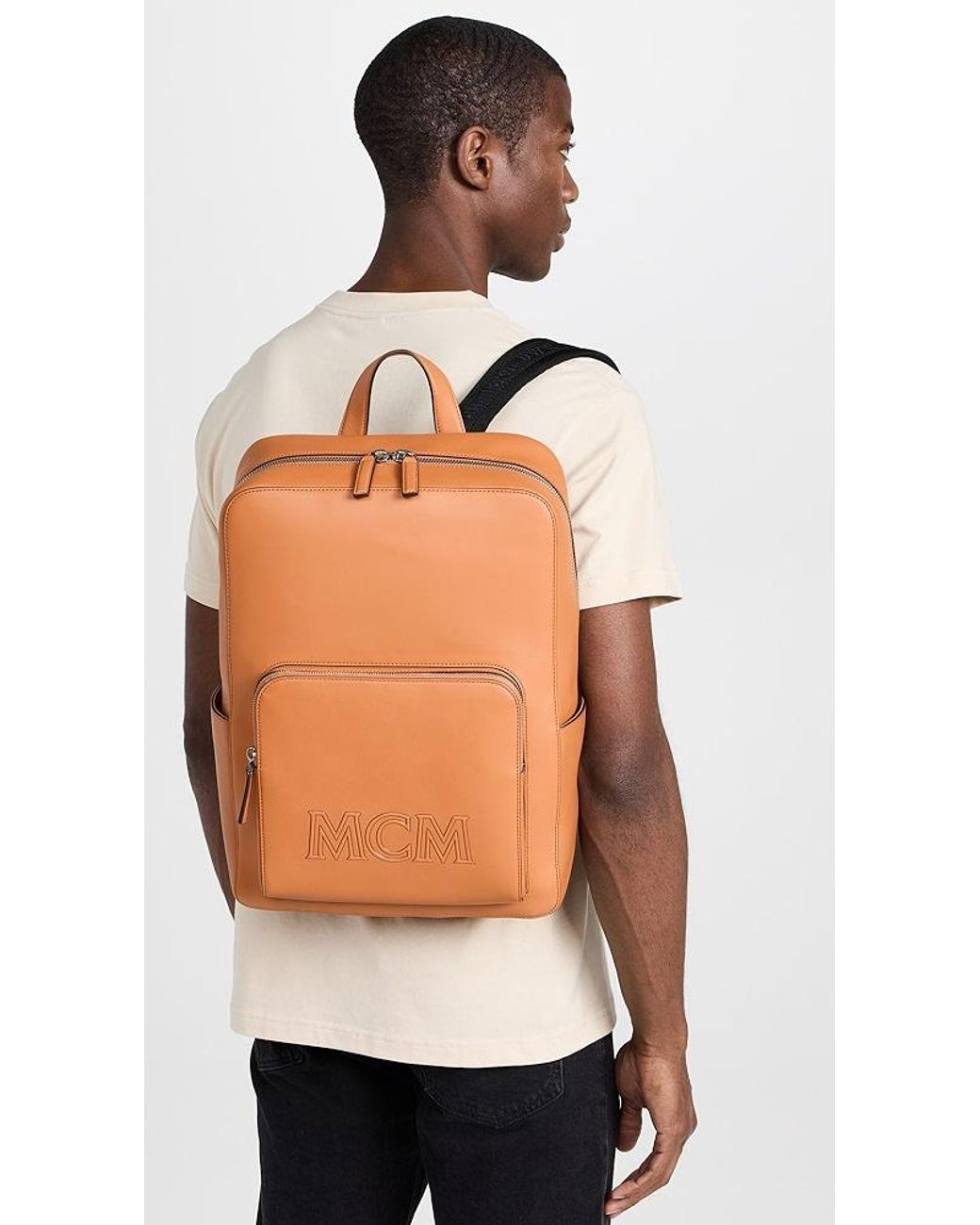 Medium Stark Backpack in Maxi Visetos Cognac