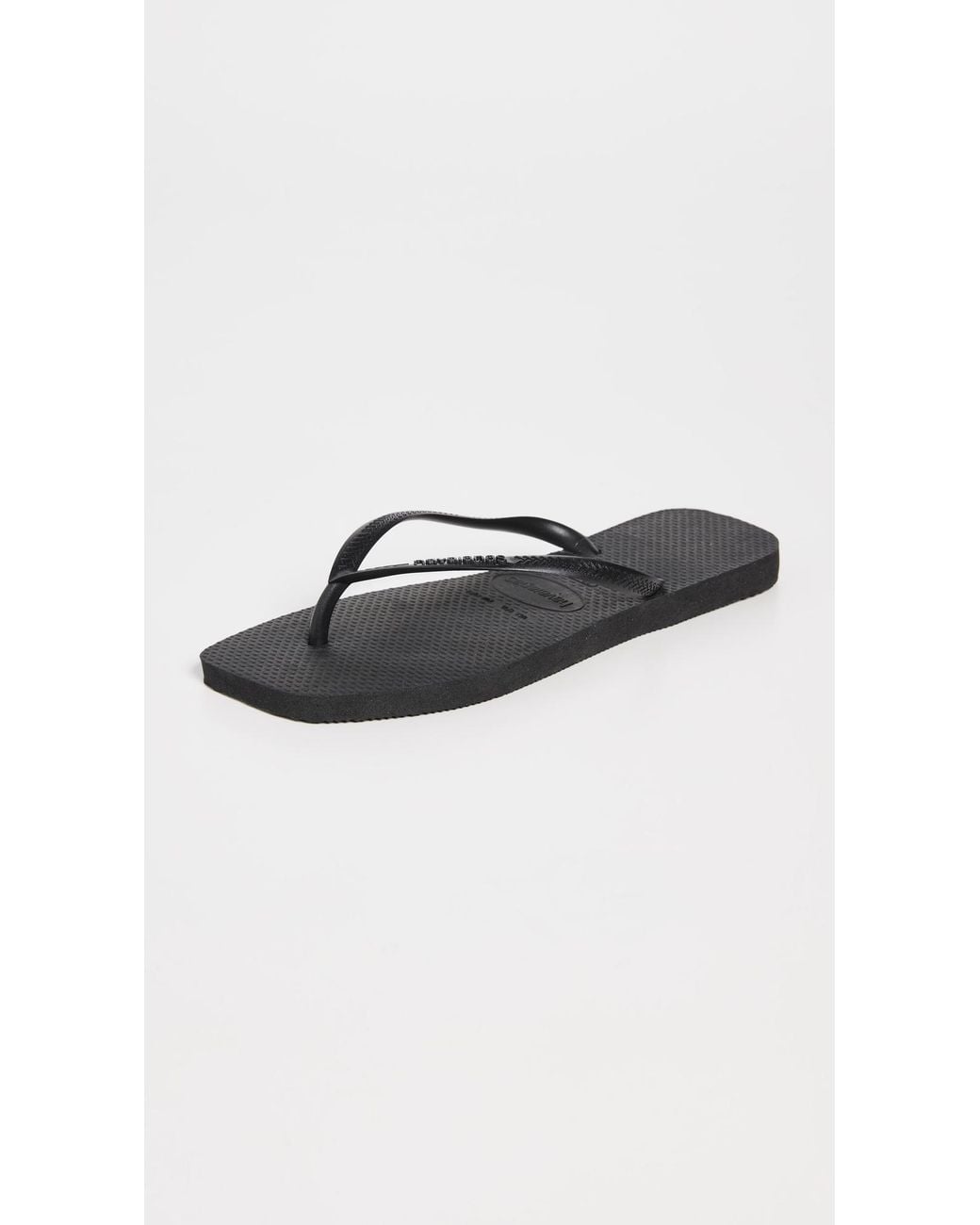 Havaianas Black Slim Square Solid Flip Flops