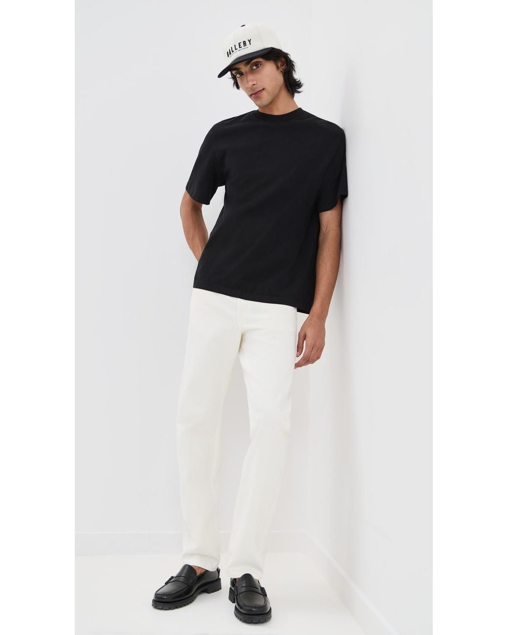 Agolde Black Asha Mock Neck Tee for men
