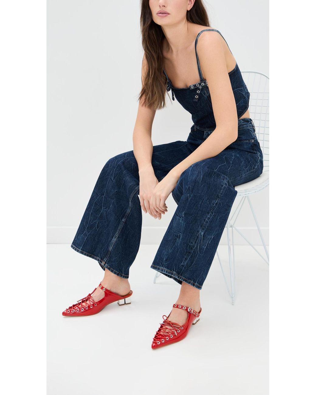 【Ganni】 Eyelets 35 lace-up mules GANNI Eyelets Lace Up Mules | Shopbop