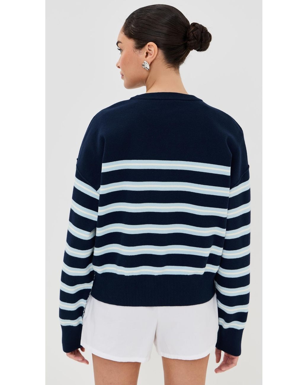Le Bos Blue Striped Boxy Pullover