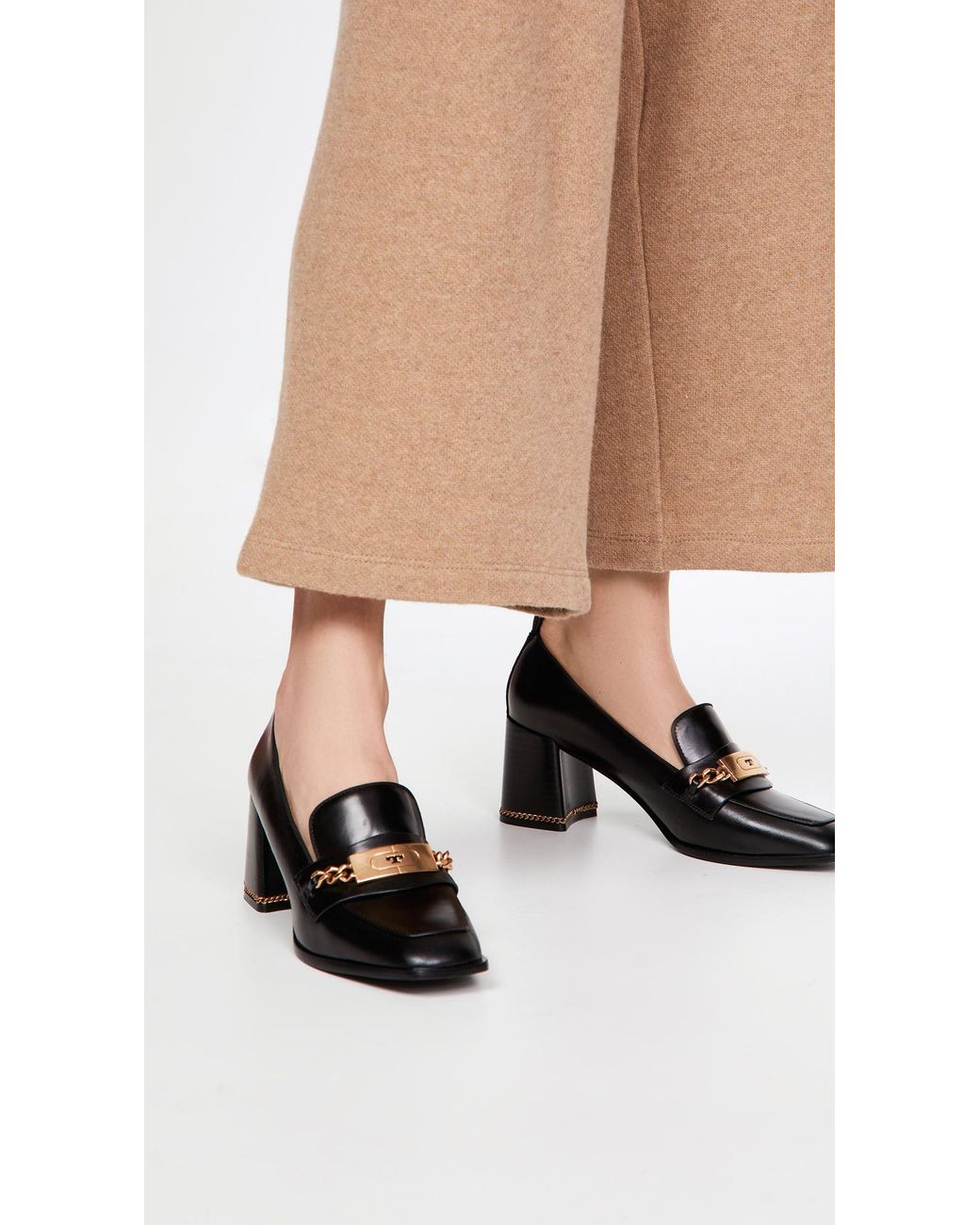 Tory Burch Chain 70mm Loafers in Black | Lyst