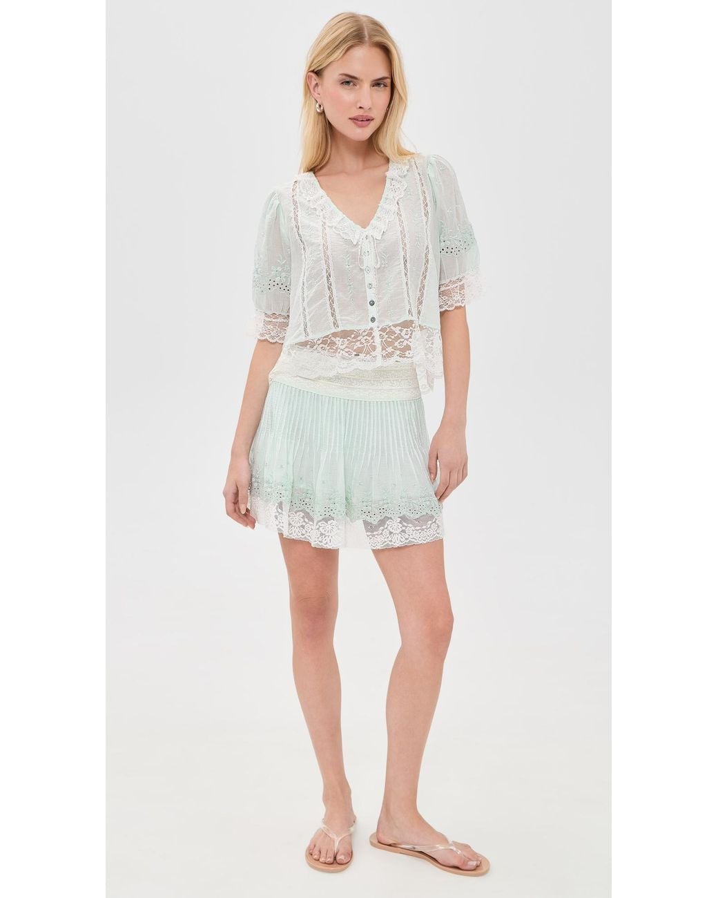LoveShackFancy White Maurelle Top