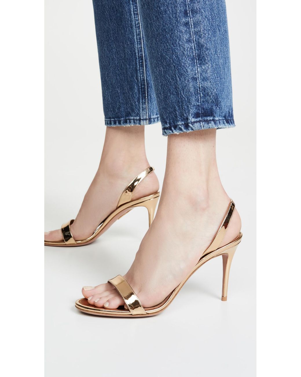 Aquazzura So Nude Sandals 85 | Lyst