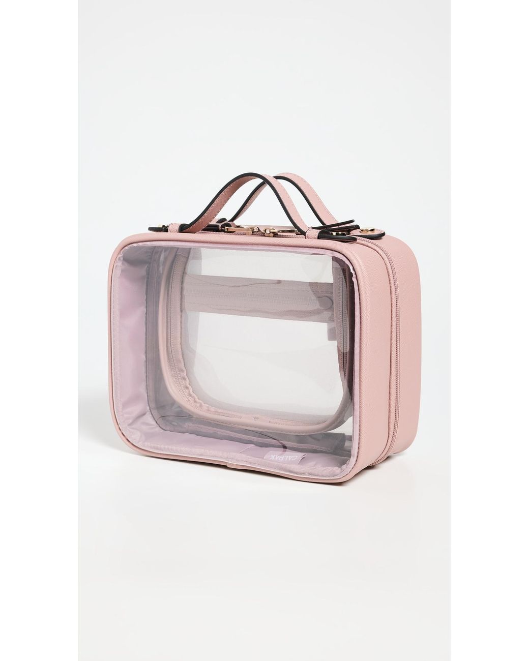 CALPAK Purple Medium Clear Cosmetics Case