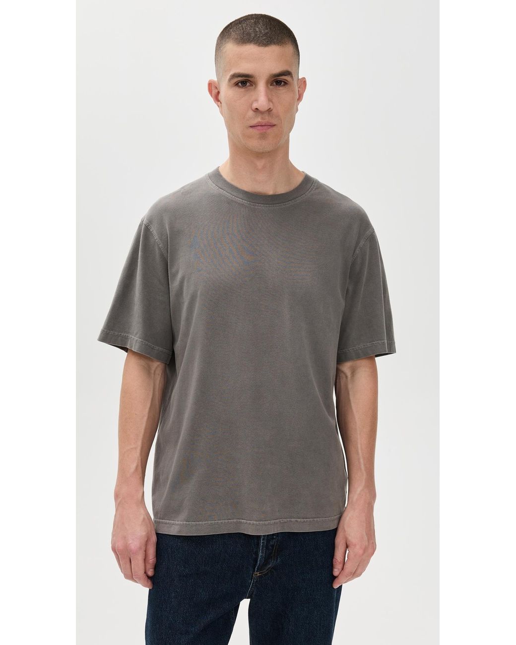 Agolde Gray Asha Mock Neck Tee for men